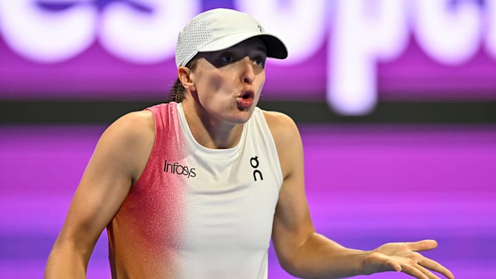 Iga Swiatek lost to Jelena Ostapenko in the Qatar Open semifinals. Iga Swiatek lost to Jelena Ostapenko in the Qatar Open semifinals.