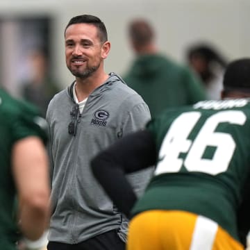 Head coach Matt LaFleur is shown during organized team activities for the Green Bay Packers Tuesday, May 21, 2024 in Green Bay, Wisconsin.