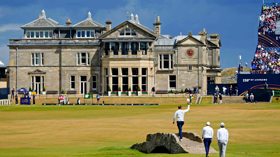 The walk across the Swilcan Bridge to the 18th at St. Andrews is one of golf's iconic moments. | Rob Schumacher-Imagn Images