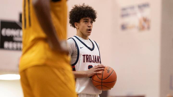 East Lansing freshman Kingston Thomas sets up for a free throw during a regional semifinal game against Waverly at Kalamazoo Central High School on Tuesday, March 5, 2024.