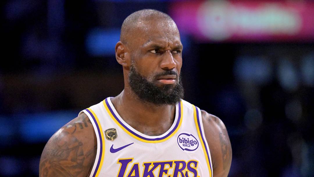 May 9, 2026; Los Angeles, California, USA; Los Angeles Lakers forward LeBron James (23) reacts after a foul in game three of the second round of the 2026 NBA Playoffs against the Oklahoma City Thunder at Crypto.com Arena. Mandatory Credit: Jayne Kamin-Oncea-Imagn Images