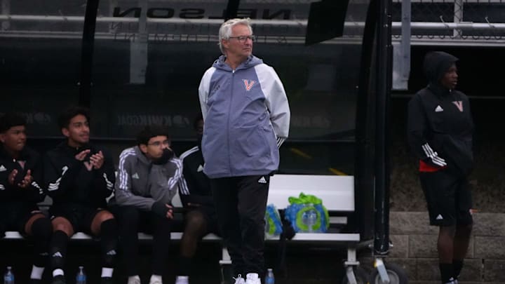 West Des Moines Valley boys soccer coach Aziz Haffar watches game action in the first half against Waukee on Friday, May 16, 2025, at Valley Stadium. West Des Moines Valley boys soccer coach Aziz Haffar watches game action in the first half against Waukee on Friday, May 16, 2025, at Valley Stadium.