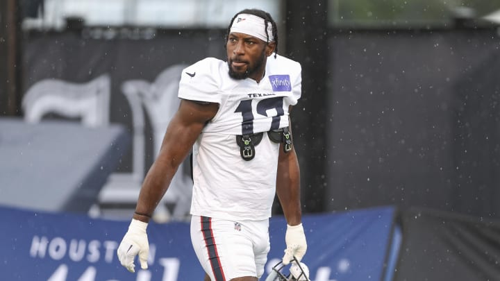 Houston Texans cornerback Kris Boyd (17) walks on the field at Houston Methodist Training Center in Houston on July 27, 2024.