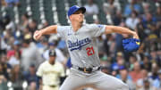 Buehler allowed three hits and four walks in 3 1/3 innings against the Brewers on Wednesday in his first start since June.