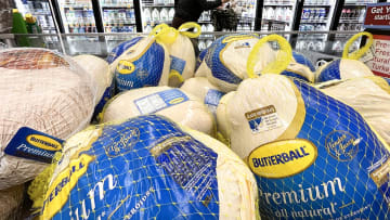Butterball turkeys in a supermarket.