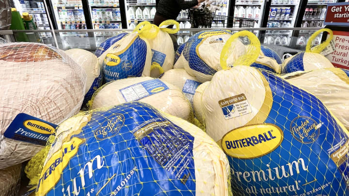 Butterball turkeys in a supermarket.
