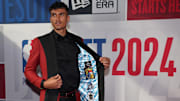 Jun 26, 2024; Brooklyn, NY, USA; Tristan da Silva arrives for the first round of the 2024 NBA Draft at Barclays Center. Mandatory Credit: Brad Penner-USA TODAY Sports