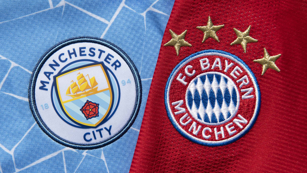 The Manchester City and FC Bayern Munich Club Badges