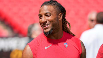 Kansas City Chiefs safety Justin Reid (20) warms up against the Cincinnati Bengals prior to a game at GEHA Field at Arrowhead Stadium. 