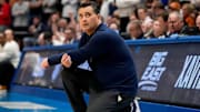 Xavier coach Sean Miller watch his team play against Texas during their game in the First Four of the NCAA men's tournament at University of Dayton Arena.
