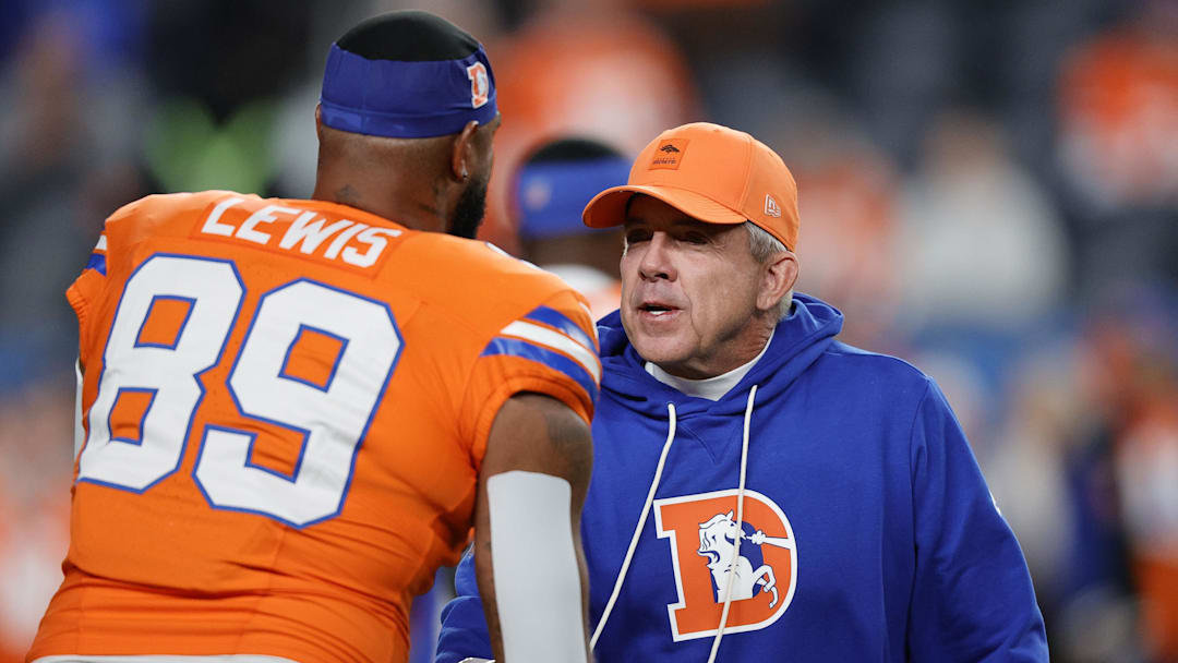 Nov 6, 2025; Denver, Colorado, USA; Denver Broncos head coach Sean Payton before the game at Empower Field at Mile High. Mandatory Credit: Isaiah J. Downing-Imagn Images