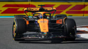 May 3, 2024; Miami Gardens, Florida, USA; McLaren driver Oscar Piastri (81) races out of turn 17 during F1 Sprint Qualifying at Miami International Autodrome. Mandatory Credit: John David Mercer-USA TODAY Sports