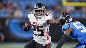 Atlanta Falcons running back Tyler Allgeier won Good Morning Football's Angry Runner scepter vs. the Carolina Panthers in 2024.