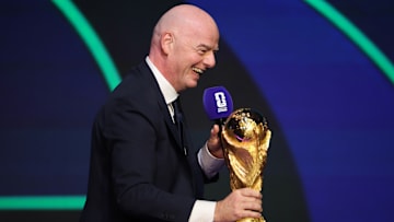 G. Infantino, président de la FIFA, lors du tirage au sort de la Coupe du Monde 2026 à Washington G. Infantino, président de la FIFA, lors du tirage au sort de la Coupe du Monde 2026 à Washington