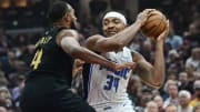 May 5, 2024; Cleveland, Ohio, USA; Orlando Magic center Wendell Carter Jr. (34) drives to the basket