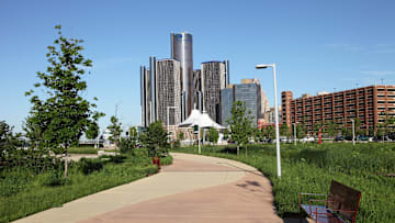 The Detroit Riverfront features an accessible pathway.