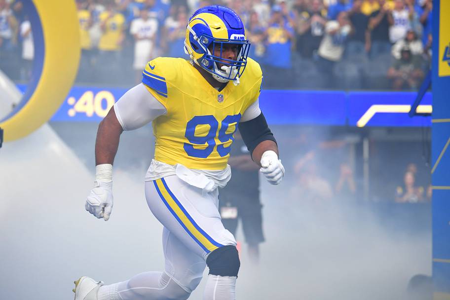 Aaron Donald during pregame introductions