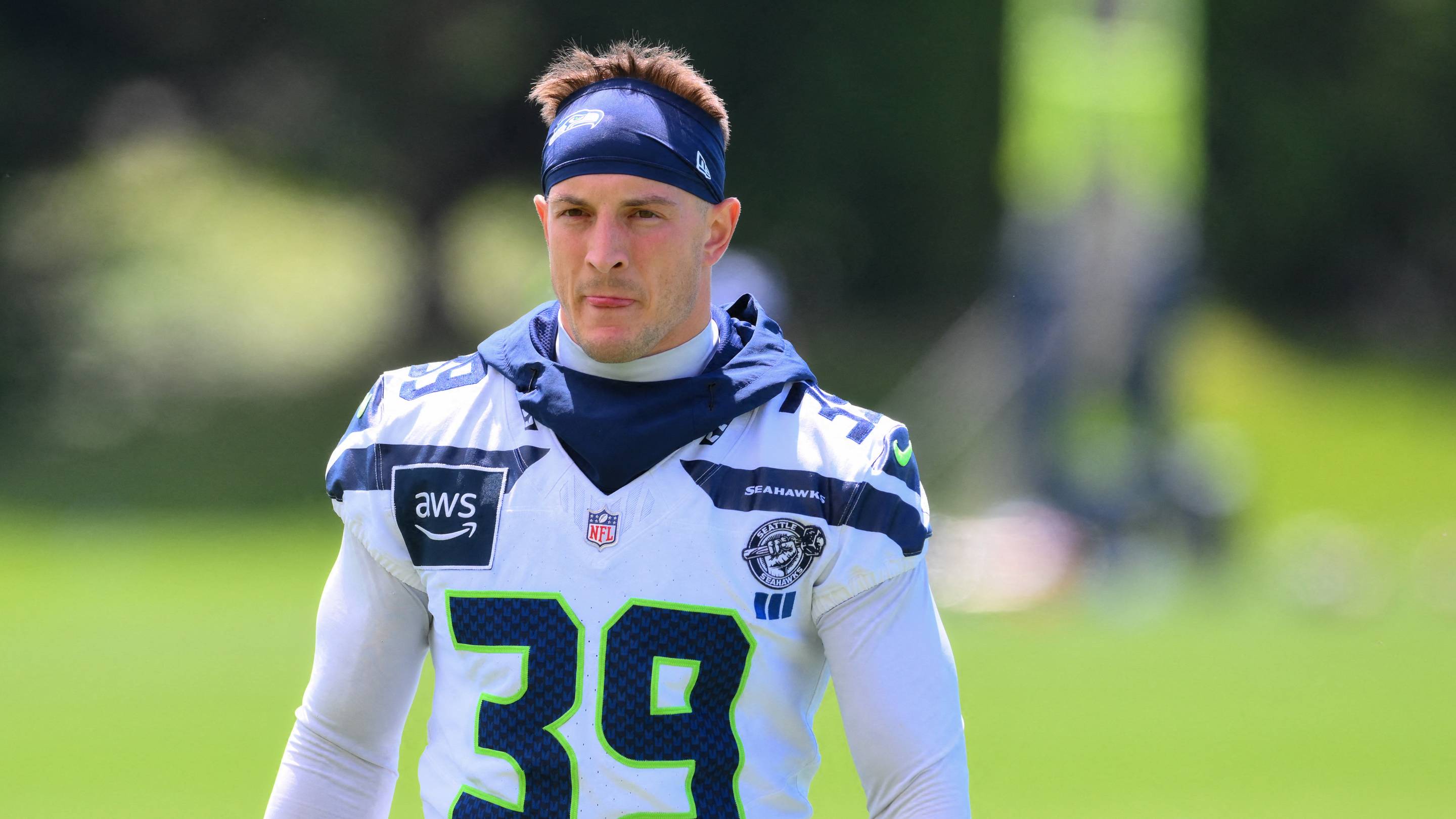Jun 9, 2026; Renton, WA, USA; Seattle Seahawks safety Ty Okada (39) during minicamp at Virginia Mason Athletic Center. Mandatory Credit: Steven Bisig-Imagn Images