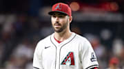 Sep 16, 2025; Phoenix, Arizona, USA; Arizona Diamondbacks pitcher John Curtiss against the San Francisco Giants at Chase Field. Mandatory Credit: Mark J. Rebilas-Imagn Images