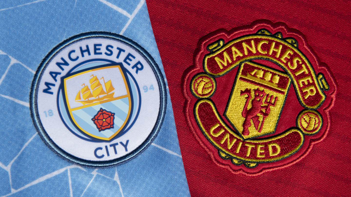 The Manchester City and Manchester United Badges
