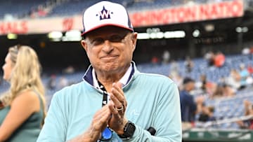 Sep 13, 2022; Washington, District of Columbia, USA; Washington Nationals owner Mark Lerner on the field before the game against the Baltimore Orioles at Nationals Park