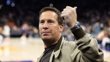 Oct 29, 2025; Phoenix, Arizona, USA; Phoenix Suns owner Mat Ishbia against the Memphis Grizzlies at the Mortgage Matchup Center. Mandatory Credit: Mark J. Rebilas-Imagn Images