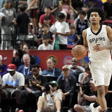 San Antonio Spurs guard Dylan Harper is a player to watch with the Spurs favored on Monday night. 