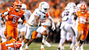 Oct 18, 2025; Stillwater, Oklahoma, USA; Cincinnati Bearcats tight end Joe Royer (11) runs the ball during the second half against the Oklahoma State Cowboys at Boone Pickens Stadium. Mandatory Credit: William Purnell-Imagn Images