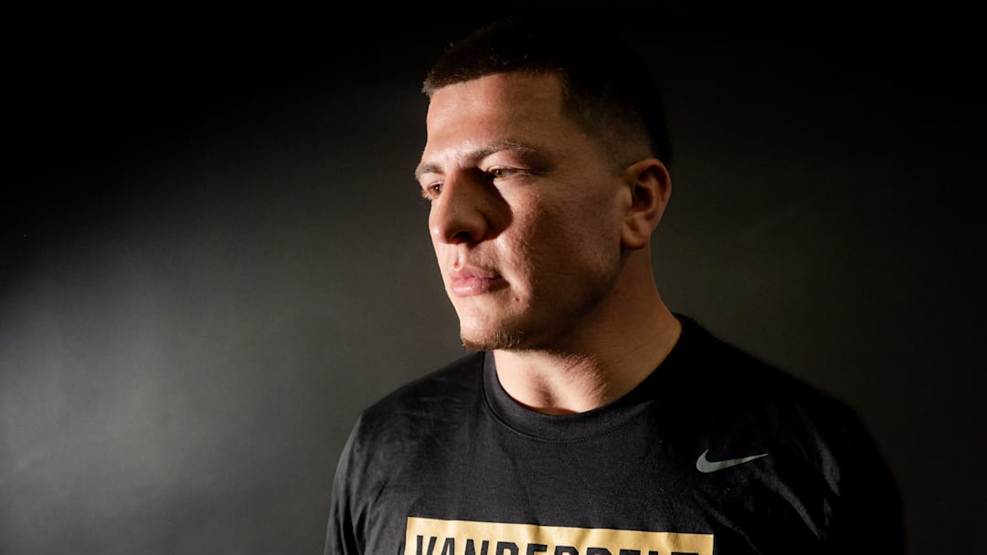 Diego Pavia stands for a portrait at McGugin Center in Nashville on Friday, Dec. 19, 2025.