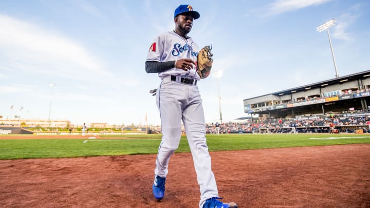 Outfielder Corbin Carroll of the Amarillo Sod Poodles stands in the News  Photo - Getty Images