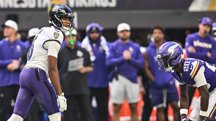 Baltimore Ravens wide receiver Ja'kobi Lane and Minnesota Vikings cornerback Charles Demmi