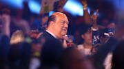 Paul Heyman during the Men’s Royal Rumble match during the WWE Royal Rumble at Lucas Oil Stadium.