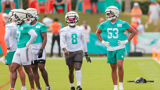 Miami Dolphins RB Alexander Mattison has been impressive in training camp, but fumbling has been an issue.