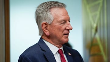 Mar 13, 2025; Washington, DC, USA; Senator Tommy Tuberville (R-AL) during a business meeting of the Senate Committee on Health, Education, Labor, and Pensions in Washington, DC, March 13, 2025