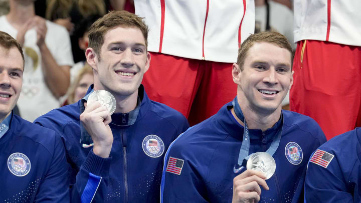 Hunter Armstrong and Ryan Murphy won silver in the 4x100 freestyle relay