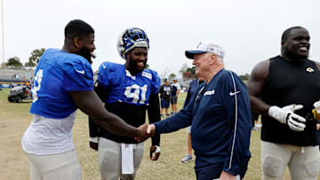 Los Angeles Rams & Dallas Cowboys Joint Practice Jared Verse, Kobie Turner