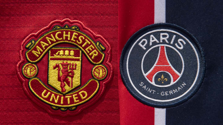 The Manchester United and Paris Saint-Germain Club Badges