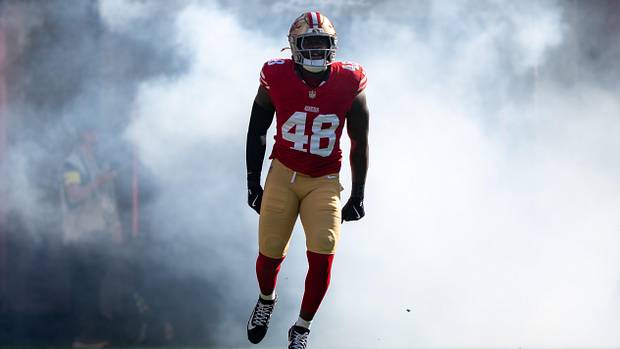 San Francisco 49ers linebacker Tatum Bethune (48)