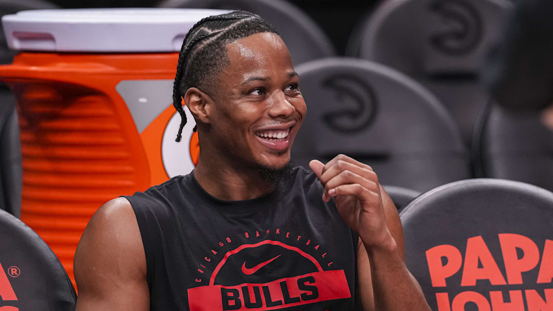 Dec 21, 2025; Atlanta, Georgia, USA; Chicago Bulls forward Isaac Okoro (35) sits on the bench prior to the game against the Atlanta Hawks at State Farm Arena. Mandatory Credit: Dale Zanine-Imagn Images Dec 21, 2025; Atlanta, Georgia, USA; Chicago Bulls forward Isaac Okoro (35) sits on the bench prior to the game against the Atlanta Hawks at State Farm Arena. Mandatory Credit: Dale Zanine-Imagn Images