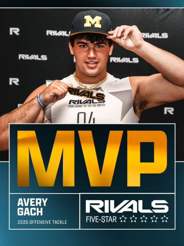 2025 four-star offensive lineman Avery Gach was named O-Line MVP at Rivals' five-star camp this summer