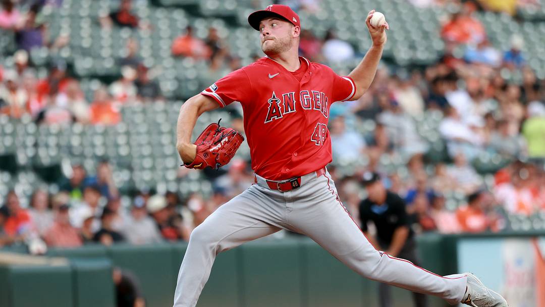 Aug 5, 2026; Baltimore, Maryland, USA; Los Angeles Angels pitcher Reid Detmers (48) throws during the first inning against the Baltimore Orioles at Oriole Park at Camden Yards. Mandatory Credit: Daniel Kucin Jr.-Imagn Images Aug 5, 2026; Baltimore, Maryland, USA; Los Angeles Angels pitcher Reid Detmers (48) throws during the first inning against the Baltimore Orioles at Oriole Park at Camden Yards. Mandatory Credit: Daniel Kucin Jr.-Imagn Images