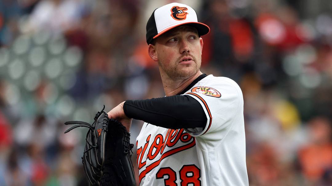 Apr 26, 2026; Baltimore, Maryland, USA; Baltimore Orioles pitcher Kyle Bradish (38) looks on during the second inning against the Boston Red Sox at Oriole Park at Camden Yards. Mandatory Credit: Daniel Kucin Jr.-Imagn Images Apr 26, 2026; Baltimore, Maryland, USA; Baltimore Orioles pitcher Kyle Bradish (38) looks on during the second inning against the Boston Red Sox at Oriole Park at Camden Yards. Mandatory Credit: Daniel Kucin Jr.-Imagn Images
