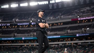 Aug 7, 2025; Philadelphia, Pennsylvania, USA; Philadelphia Eagles head coach Nick Sirianni during the fourth quarter against the Cincinnati Bengals at Lincoln Financial Field. Mandatory Credit: Bill Streicher-Imagn Images