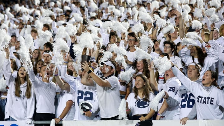 Penn State football fans cheer on the Nittany Lions during a game at Beaver Stadium. 