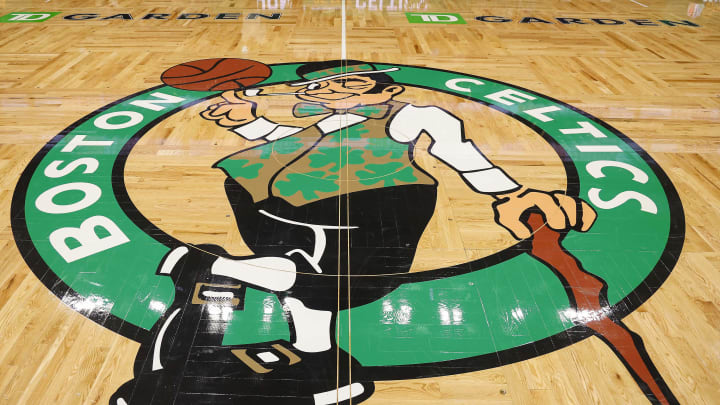 Nov 26, 2023; Boston, Massachusetts, USA; The Boston Celtics logo is seen before the game between the Boston Celtics and the Atlanta Hawks at TD Garden. Mandatory Credit: Winslow Townson-USA TODAY Sports