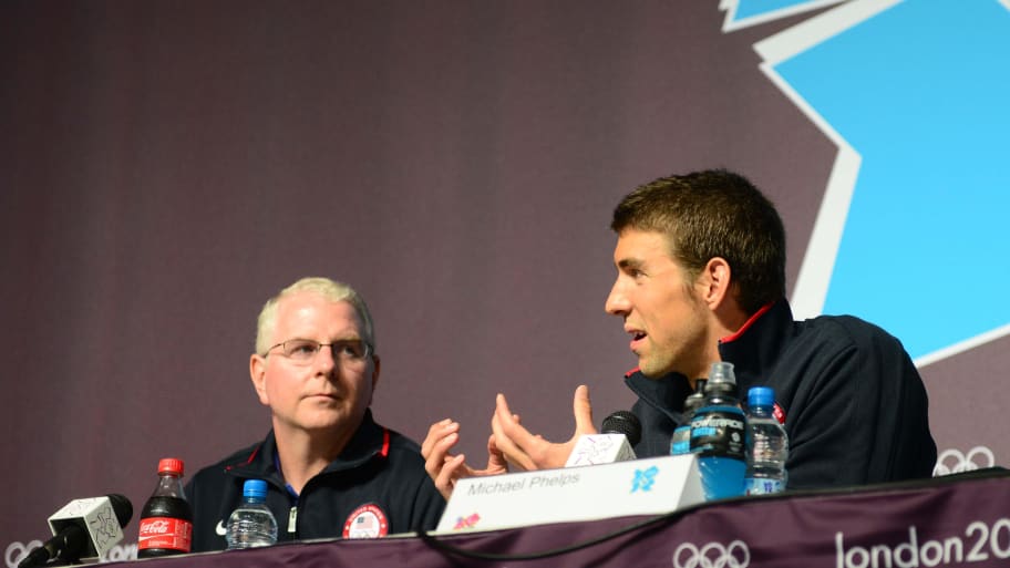 Michael Phelps with his coach Bob Bowman.