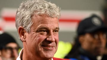 Nov 4, 2023; Raleigh, North Carolina, USA; North Carolina State Wolfpack athletic director Boo Corrigan looks on during the second half against the Miami Hurricanes at Carter-Finley Stadium.  Mandatory Credit: Rob Kinnan-Imagn Images