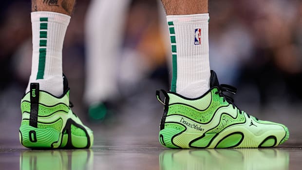 Jayson Tatum's green and black sneakers.