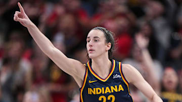 Indiana Fever guard Caitlin Clark rushes up the court Wednesday, Sept. 4, 2024, during the game at Gainbridge Fieldhouse in Indianapolis.