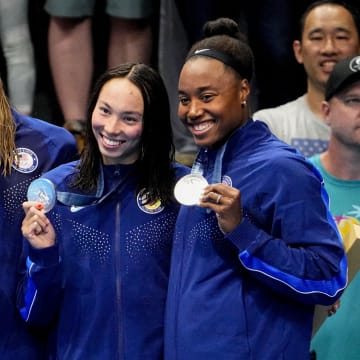 Kate Douglass and Gretchen Walsh were responsible for eight of UVA's 14 medals at the 2024 Paris Olympics.